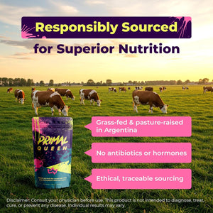 Primal Queen Female-Optimized Beef Organ Superfood Supplement (Beef Liver, Kidney, Heart, & 3 More) - 100% Grass Fed, Pasture Raised - 3Rd Party & Clinically Tested