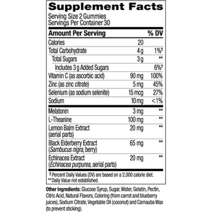 OLLY Immunity Sleep Gummy, Immune and Sleep Support, 3Mg Melatonin, Echinacea, Zinc, Vitamin C, Chewable Supplement, Berry - 60 Count