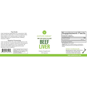 Antler Farms – 100% Pure New Zealand Beef Liver, 180 Capsules – Grass Fed, Cold Processed, Rbgh Free, No Fillers or Additives