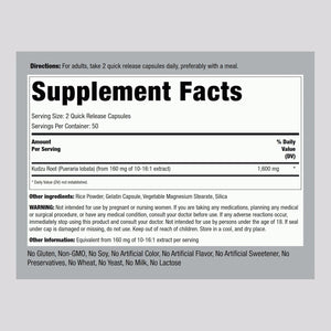 Piping Rock Kudzu Root Capsules | 100 Count | Extract Pills | Non-Gmo, Gluten Free Supplement