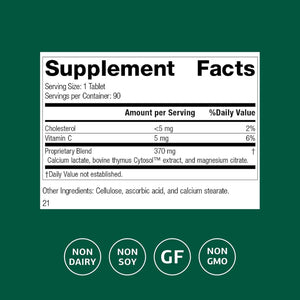 Standard Process Thymex - Cytosol Extract Dietary Supplement for Immune Health - Gluten-Free, Non-Dairy, & Non-Soy - 90 Tablets (90 Servings)