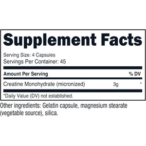 Nutricost Creatine Monohydrate 3,000Mg, 180 Capsules (750Mg per Capsule) - Gluten Free, Non-Gmo