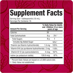 Ionized Radish Dietary Liquid Supplement with Iodine, Vitamin B1, B6 & B12, Wellness & Digestive Support, Helps Maintain Natural Energy & Nutrient Balance, 8 Fl Oz, Pack of 1