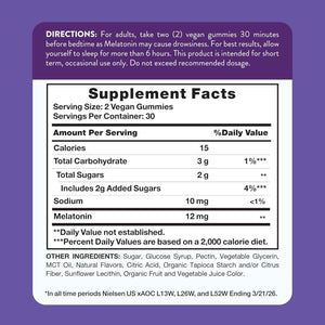 Nature'S Truth Melatonin Gummies | 12Mg | Mixed Berry Flavor | Vegan, Non-Gmo & Gluten Free Supplement