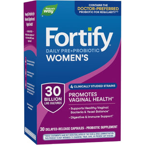 Nature'S Way Fortify Women’S Probiotic 30 Billion CFU, Daily Multi-Strain Probiotic for Digestive, Vaginal, and Immune Support*, Once-Daily Capsule, No Refrigeration Required, 30 Capsules