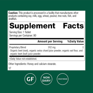 Standard Process Betafood - Supports Digestion & Intestinal Function with Beets - Aids a Healthy Heart & Liver Health - Gluten-Free, Non-Dairy & Non-Soy - 90 Tablets (90 Servings)