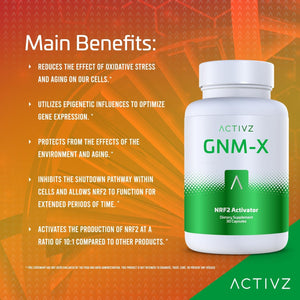 ACTIVZ GNM-X - Nrf2 Activator for Genetic Cellular Defense and Enhanced Well-Being - Supports Longevity and Epigenetic Health - 30 Capsules