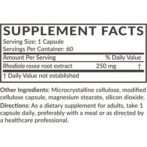 Futurebiotics Rhodiola Rosea Powder Adaptogenic Herb Vegetarian Capsules, 60 Count