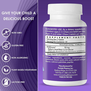 Children'S Chewable Tablets, Wellmune Clinically Proven Highly Purified Beta Glucan Immunity Supplements for Children, Kids-Approved!