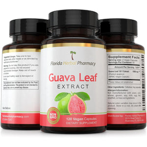 Florida Herbal Pharmacy, Guava Leaf Extract Supplement Capsules 10:1 (120 Capsules),Two Months Supply