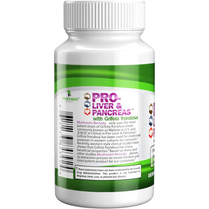 Pro-Liver & Pancreas | Best All-Natural Herbal Supplement for Pancreas & Liver Support, Detox, Clinically Studied Grifola Frondosa Mushroom Extract, Vegan, NON-GMO, USA Made, 60 Tablets