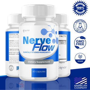 (2 Pack) Nerve Flow Capsules, Official Nerve Flow Pills Made with All Natural Ingredients, Maximum Strength Nerveflow Sciatic Support Supplement with Advanced Vitamins for Women & Men (120 Capsules)
