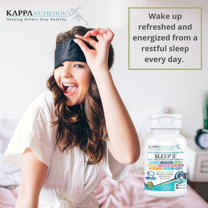 KAPPA NUTRITION Sleep 5, Sleep Aid, 5Mg of Melatonin, 60-Day Supply, Non-Habit Forming Vegan Capsules Natural Ingredients for Easier Bedtime, Herbal Supplement, Valerian Root, Chamomile Non-Gmo