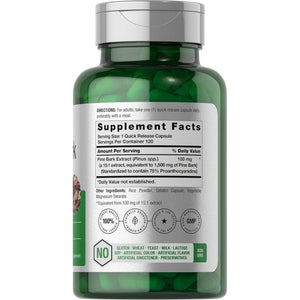 Horbäach Pine Bark Extract Capsules |120 Count | Non-Gmo and Gluten Free