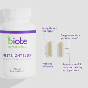 Biote Nutraceuticals - Best Night'S Sleep - Restfulness + Awake Refreshed (60 Capsules)