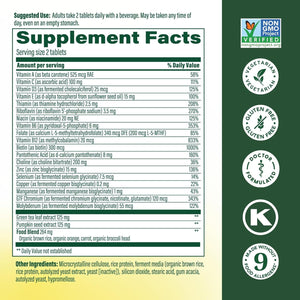 Megafood Advanced Multivitamin for Men 55+, Mens Multivitamins 50 Plus, Methylated B12, Methyl Folate, Choline, Vitamin D, Brain & Muscle Health, Immune Support, Vegetarian - 120 Tablets (60 Servings)