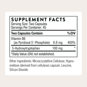 THORNE - 5-HTP - Contains Vitamin B6 - Serotonin Support for Sleep & Stress Management* - 5-Hydroxytryptophan Supplement - Third-Party Certified - Gluten, Dairy & Soy-Free - 90 Capsules