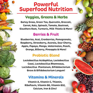 New Vitality Ruby Reds | Delicious Reds Powder Fruit & Vegetable Supplement with Potent Vitamins, Minerals, Enzymes, Herbs, Nutrients and Probiotics for Overall Health 11 Oz. (30 Servings)