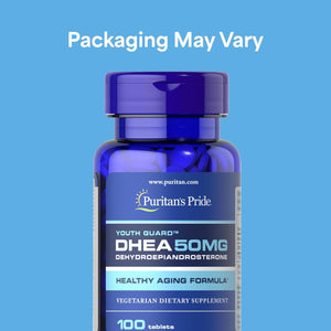 Puritan'S Pride Youth Guardâ„¢ DHEA for Women and Men 50Mg, Dietary Supplement for Healthy Aging, 3 Month Supply, 100 Tablets