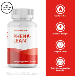 Anabolic Warfare Phena-Lean Premier Supplement from Thermogenic Body Composition Supplement – Fuel Your Fire, Promote Energy, Increase Focus* - 60 Capsules.