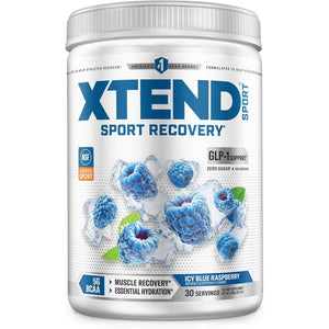 XTEND Sport BCAA Powder Blue Raspberry Ice - Electrolyte Powder for Recovery & Hydration with Amino Acids - 30 Servings