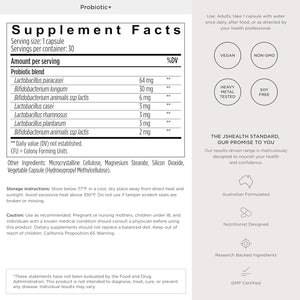 Jshealth Multi-Strain Probiotic Supplement. Advanced Gut Health Formula with 5 Clinically Studied Strains. Shelf-Stable, Vegan. by Nutritionist Jessica Sepel (30 Capsules)
