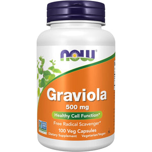 NOW Foods Supplements, Graviola (Annona Muricata) 500 Mg, Healthy Cell Function*, 100 Veg Capsules
