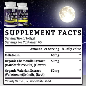 Fogoro Melatonin 60Mg-Fall Asleep Faster, Stay Asleep Longer,High Dose, 60 Count(Pack of 2)