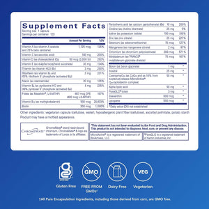 Pure Encapsulations O.N.E. Multivitamin - Once Daily Multivitamin with Antioxidant Complex Metafolin, Coq10, and Lutein to Support Vision, Cognitive Function, and Cellular Health* - 120 Capsules
