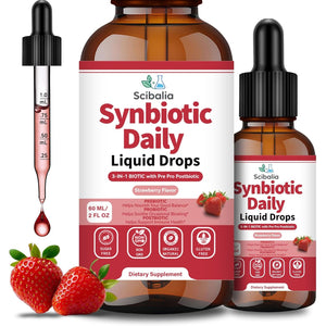 Synbiotic Probiotic Prebiotic Post -Biotic Liquid Drops, Advanced 3-In-1 60 Billion CFU 10 Strains W/Immune Tributyrin Postbiotic for Gut Health & Digestive Support, Daily Complete Immune, Women Men