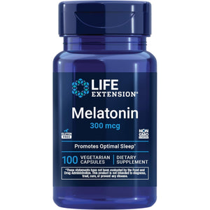 Life Extension Melatonin, 300 Mcg, Gentle Sleep Support, Healthy Circadian Rhythms, Cellular Defense, Gluten-Free, Non-Gmo, Vegetarian, 100 Capsules