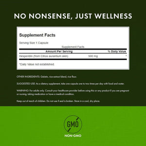 Swanson Hesperidin - Citrus-Derived - Cardiovascular & Hearth Health Support- Contributes to Muscle Recovery* - Features Antioxidant Properties - Gluten Free & Non-Gmo - 60 Capsules