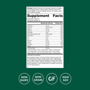 Standard Process Inc. Immuplex - Daily Immune Support Supplement with Folate, Iron, Vitamin C & Vitamin a - Mineral Supplement with Antioxidant Ingredients - 90 Capsules