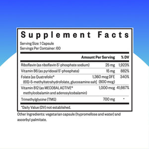 Seeking Health Homocysteine Nutrients - Supplement Formula with L-Methylfolate & Vitamin B12, B6 & B2 - Supports Healthy Cognition & Brain Function - Aids Homocysteine Metabolism - 60 Capsules