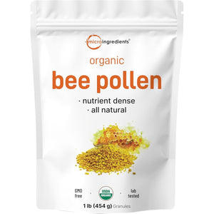 Micro Ingredients Organic Bee Pollen Granules, 1 Lb | Fresh Harvest, Raw & Natural Superfood | Rich in B Vitamins, Minerals, Protein & Antioxidants | Keto, Non-Gmo