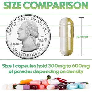 XPRS Nutra Size 1 Empty Capsules - 1000 Count Empty Gelatin Capsules - Pills DIY Capsule Filling - Pure Bovine Pill Gel Caps for Do-It-Yourself Supplements (Clear)