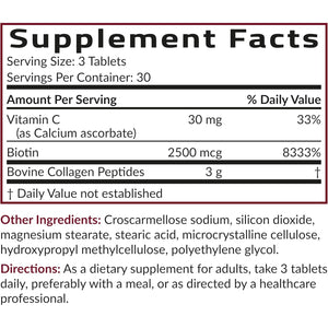 Futurebiotics Collagen Peptides with Biotin & Vitamin C Complex 3-In-1 Formula - for Hair, Skin & Nails Support, Non-Gmo, 90 Tablets