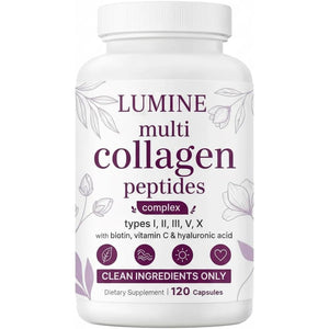 LUMINE Multi Collagen Complex Capsules – Non-Gmo, Gluten-Free & Easy to Swallow (120 Capsules)
