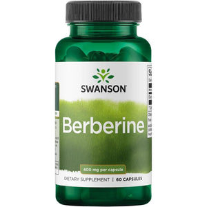 Swanson Berberine Hcl Cardiovascular and Metabolic Health Supplement for Health-Conscious Adults - Non-Gmo, Vegan, Gluten-Free (60 Vegan Capsules, 400 Mg Each)