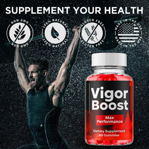 (5 Pack) Vigor Boost Gummies for Men, Vigorboost Male Support Gummys with Natural Ingredients, Advanced Vigor Boost Maximum Strength Premium Vitamin Gummy for Men'S Health and Wellness (300 Gummies)