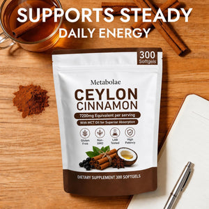 Metabolae Ceylon Cinnamon,7200 Mg Equivalent per Serving, Gluten Free, Non-Gmo, 300 Softgels