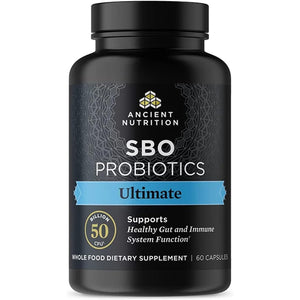Ancient Nutrition Probiotics, SBO Probiotics Ultimate 50 Billion Cfus*/Serving, Digestive and Immune Support, Gluten Free, Ancient Superfoods Blend, 60 Capsules