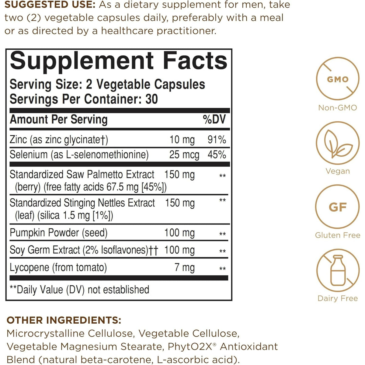 Solgar Prostate Support Vegetable Capsules, 60 Count