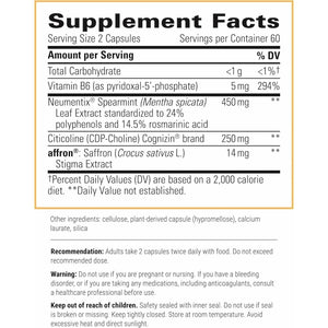 Integrative Therapeutics Neurologix - with Saffron and Cdp-Choline - Nootropic Supplement for Brain Health*- Focus* - Memory Support* - Vegan, Gluten-Free & Dairy-Free - 120 Capsules (60 Servings)
