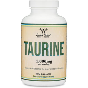 Taurine Supplement 1000Mg per Serving, 180 Capsules - Amino Acid Studied to Support a Longer, Healthier Life (Taurina) Vegan Safe, Gluten Free, Non-Gmo by Double Wood