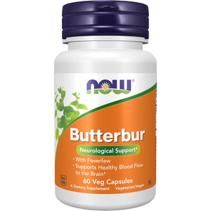 NOW Foods Supplements, Butterbur with Feverfew, Neurological Support*, 60 Veg Capsules