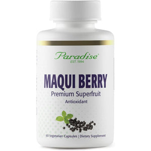 Paradise Herbs, Organic Maqui Berry Extract, 400 Mg, Fresh, Freeze-Dried Concentrate for Superior Potency, Non-Gmo, Vegan, 60 Capsules