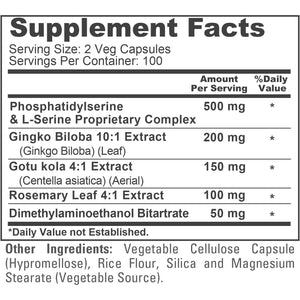 Nusapure Phosphatidylserine Memory Ultimate Complex 1000Mg 200 Vegetarian Caps (Vegan, Non-Gmo)