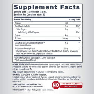 Neocell Liquid Collagen, Skin, Hair, Nails and Joints Supplement, Includes Fruit Juice Concentrates and Green Tea Blend, Pomegranate, 16 Oz., 1 Bottle