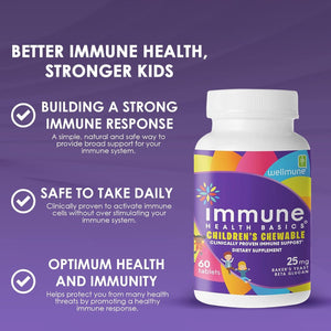 Children'S Chewable Tablets, Wellmune Clinically Proven Highly Purified Beta Glucan Immunity Supplements for Children, Kids-Approved!